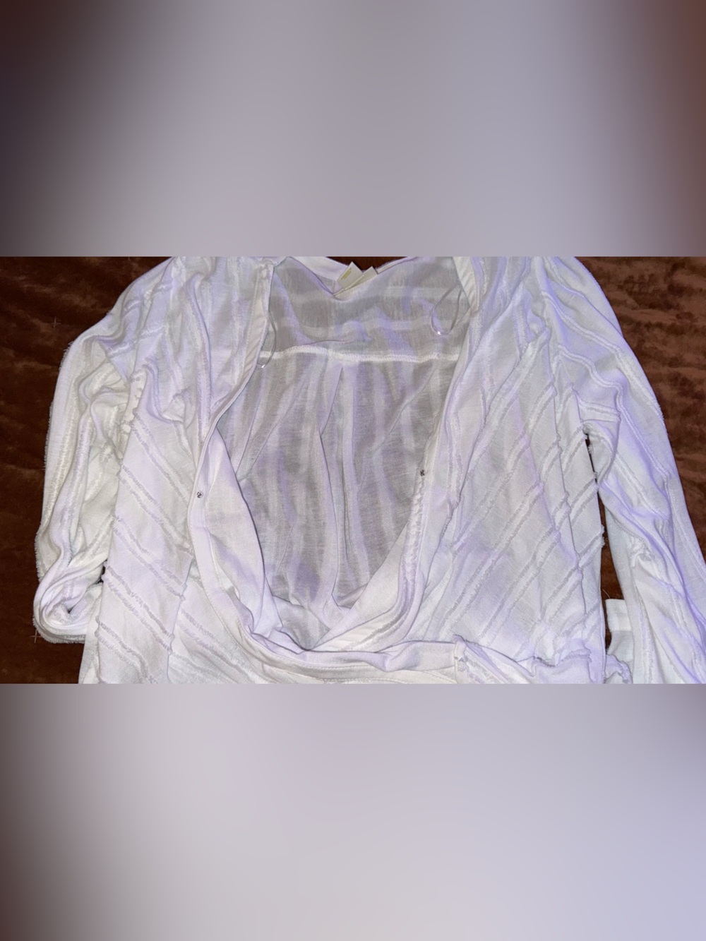 Anthropologie - White Wrap-Front Long Sleeve Top - Maeve - Large - Picture 6 of 6